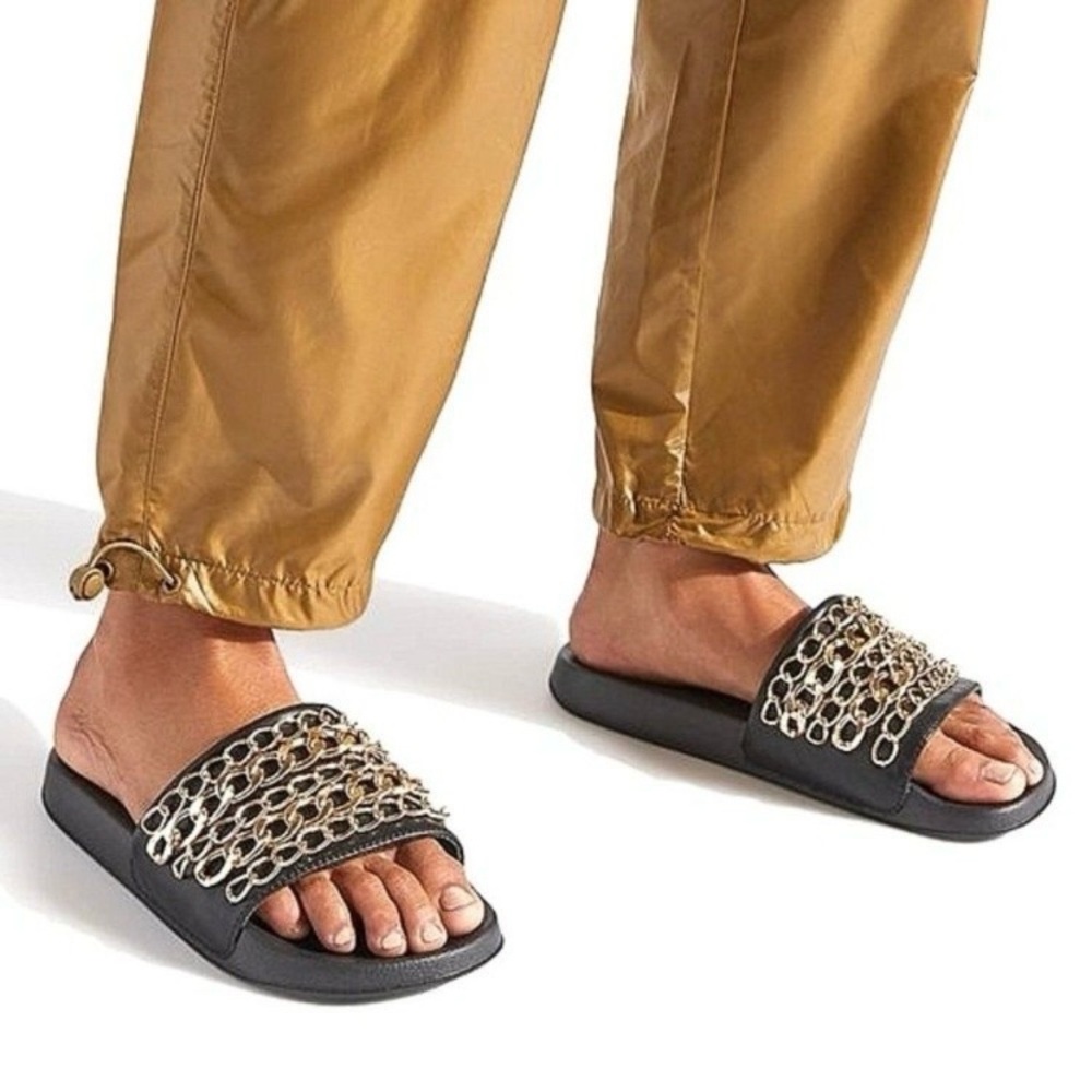 Sz 6.5 Black Tici Chain Strap Slide NIB-0045 - Picture 5 of 5